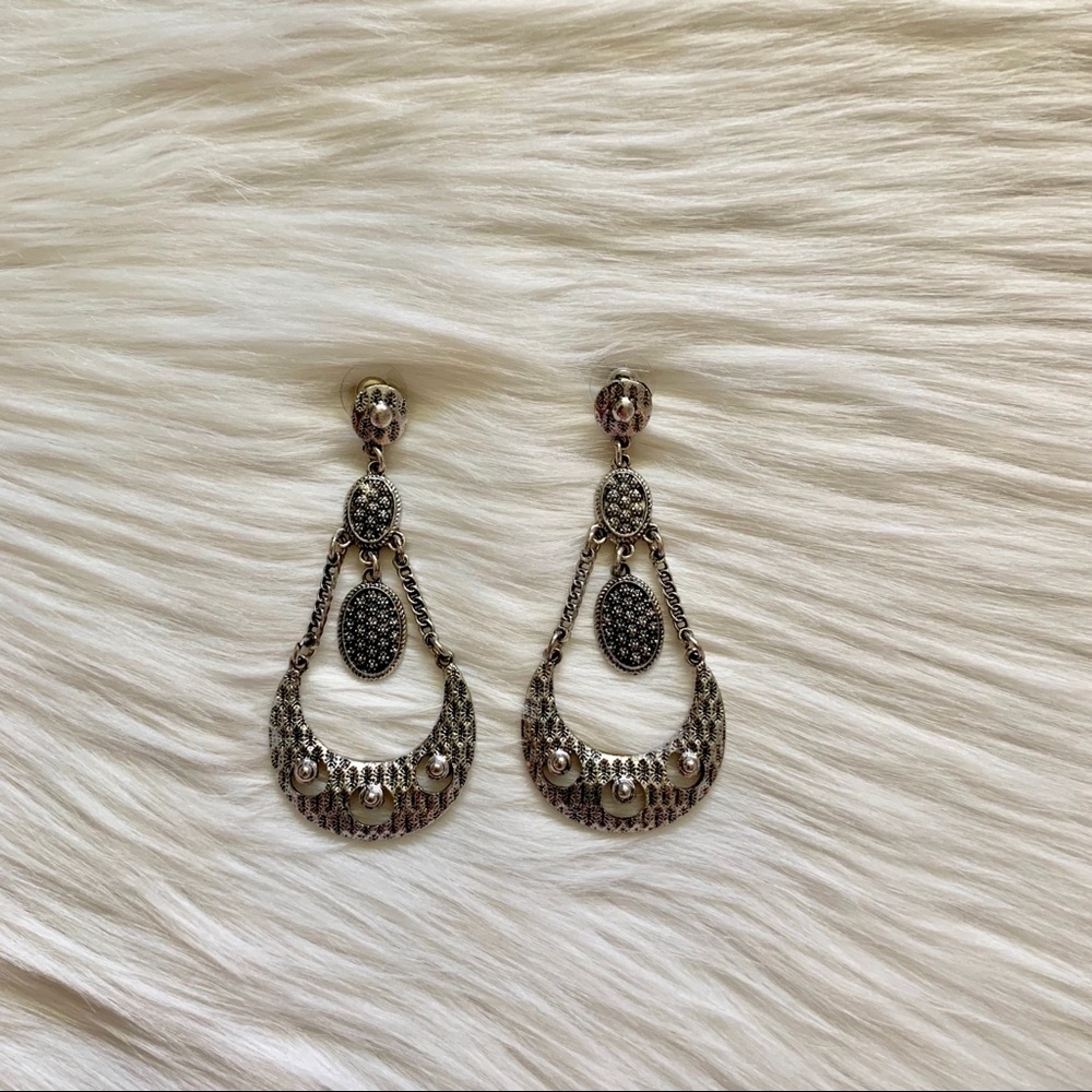 Big Silver Boho Earring